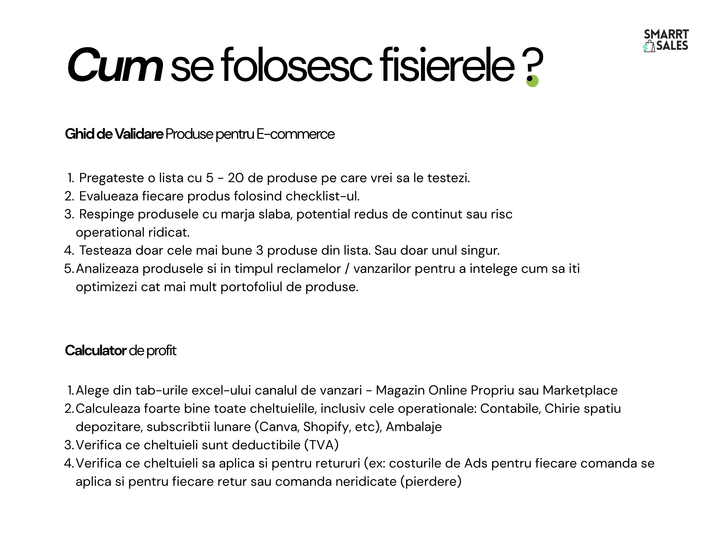 Ghid de Validare Produse pentru E-commerce + Calculator Profit E-commerce (versiunea 2026)
